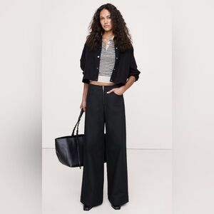 BANANA REPUBLIC MID-RISE WIDE LEG ZIP-FRONT PANT